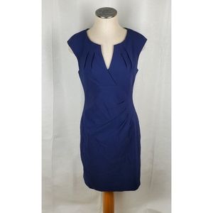 Adrianna Papell Navy Cap Sleeve Pencil Dress